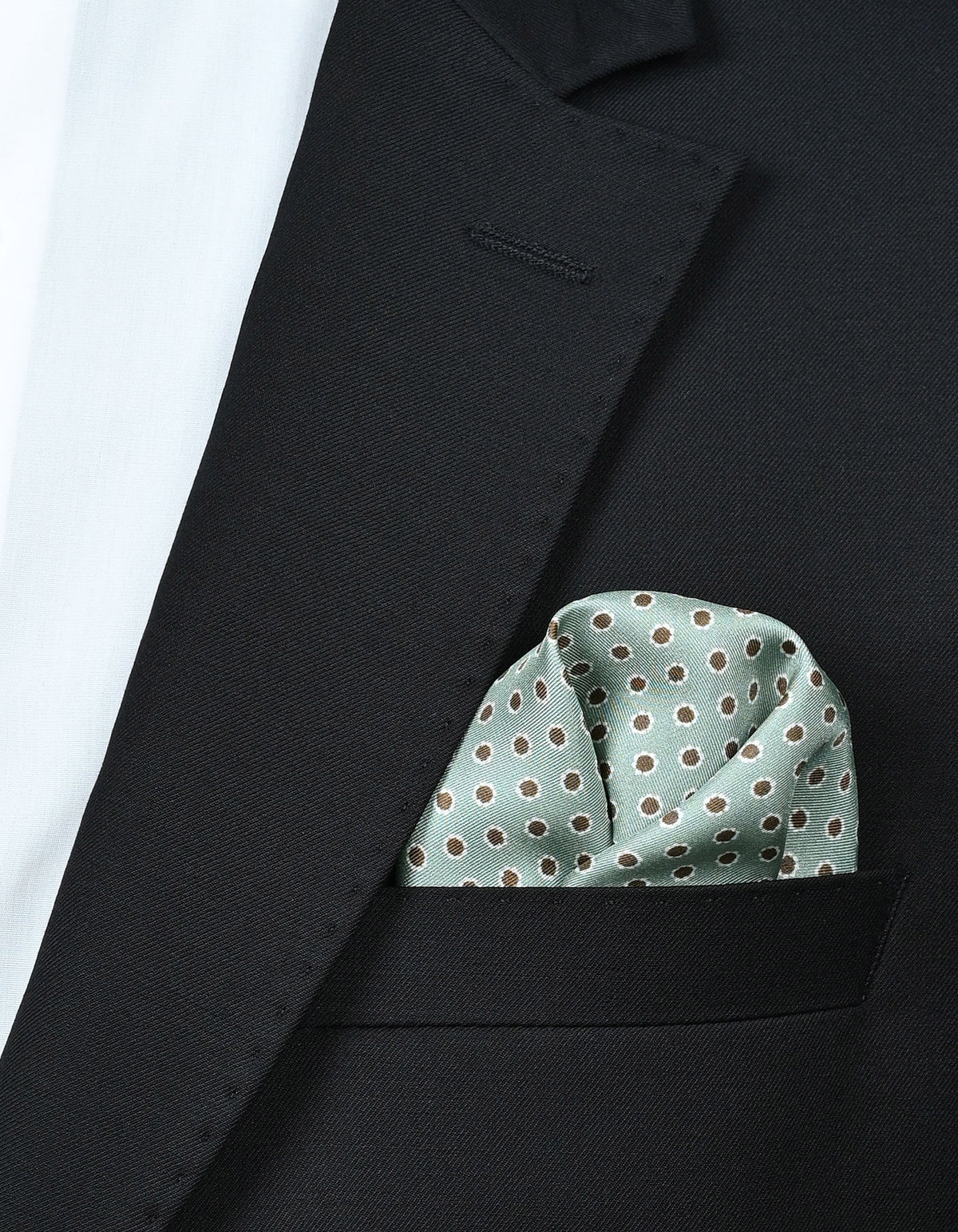 C Green Dotted Pocket Square