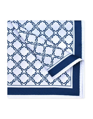 White Geometric Pocket Square