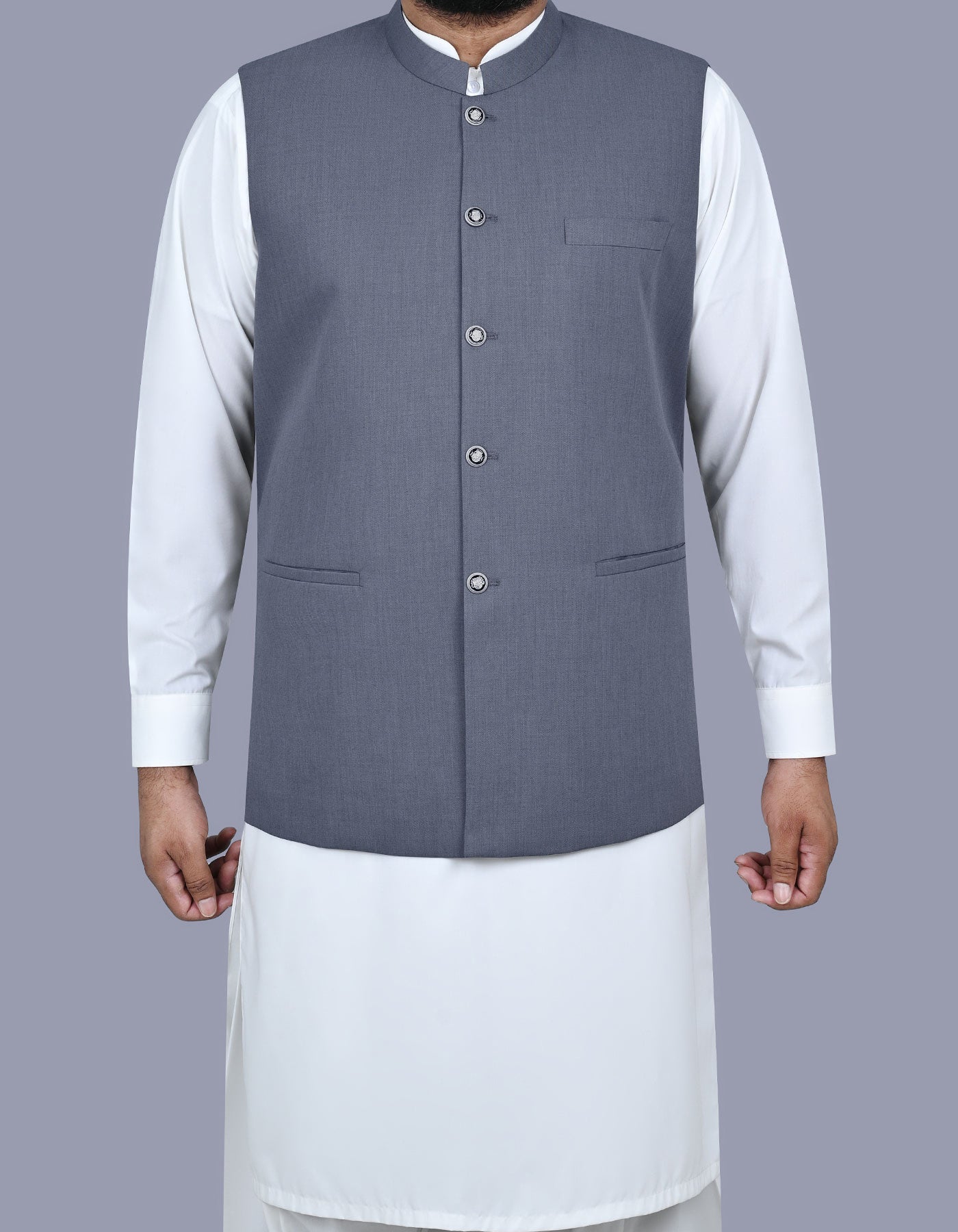 Grey Plain Waist Coat WC2503-5C-34