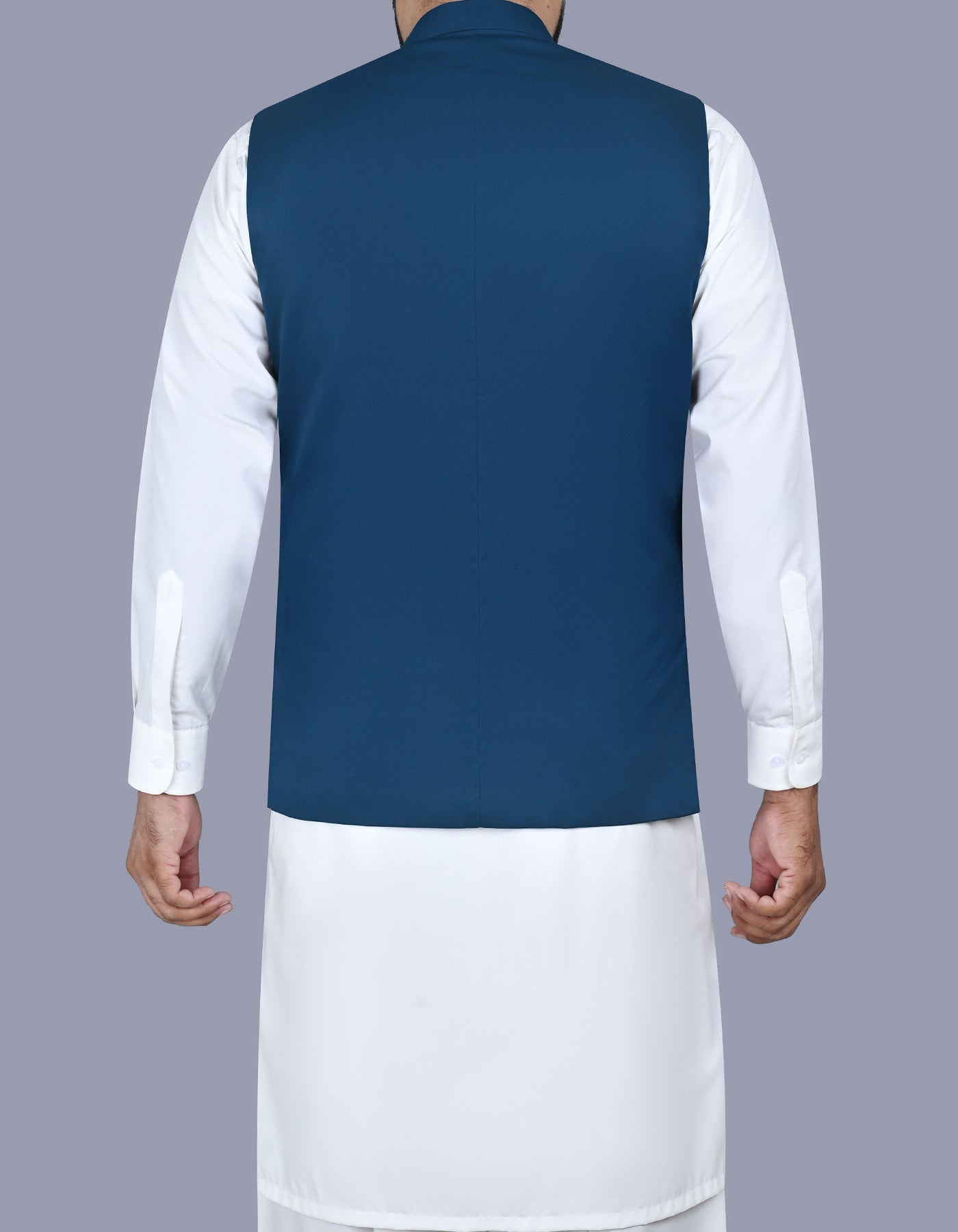 Blue Plain Waist Coat WC2517-4S-40