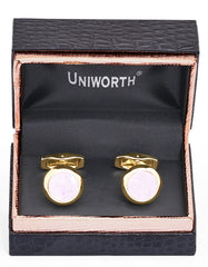 White Circle Cufflink