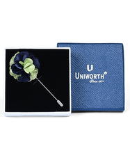 Navy Floral Coat Lapel Pin