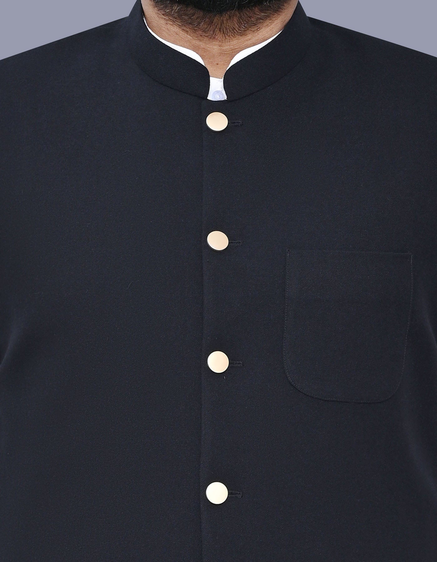 Black Plain Waist Coat WC2519-3S-36