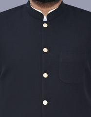 Black Plain Waist Coat WC2519-3S-36