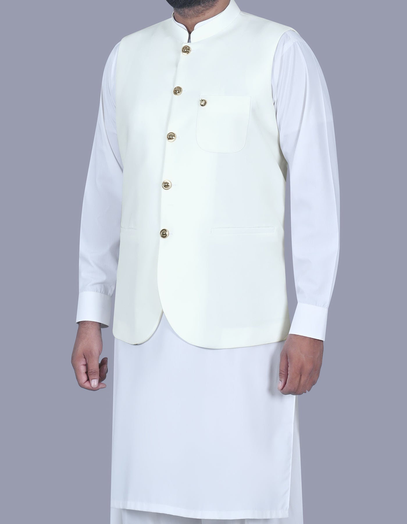 White Plain Waist Coat WC2519-2S-38