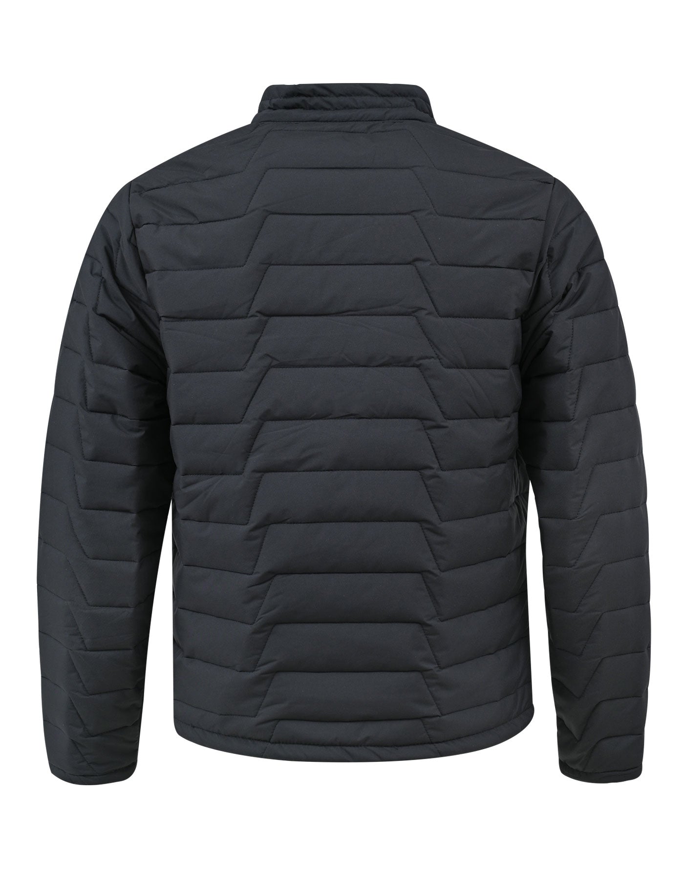 Black Plain Mock Neck Puffer Jacket