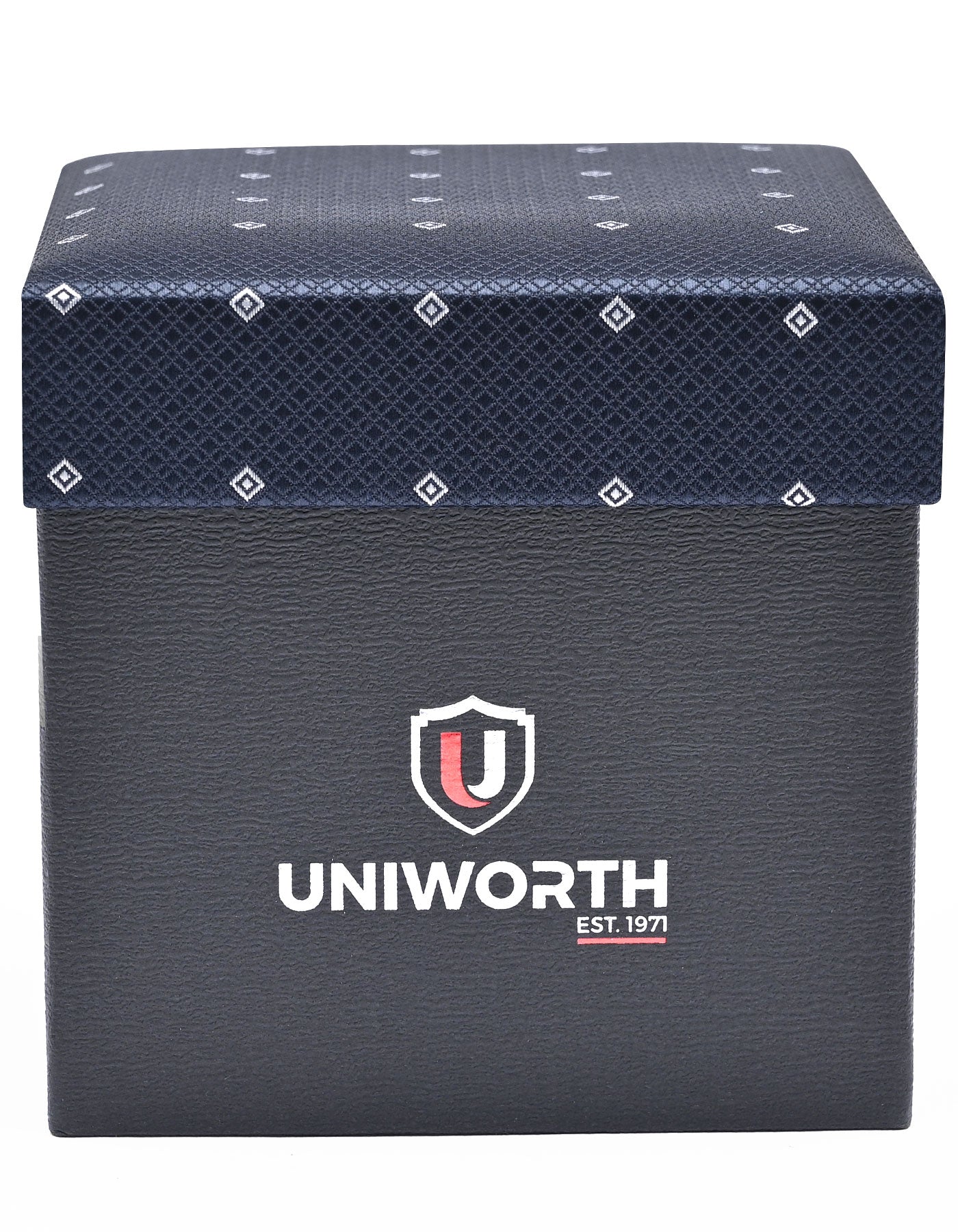 Navy Geometric Cufflink Tie Set