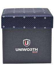 Navy Geometric Cufflink Tie Set