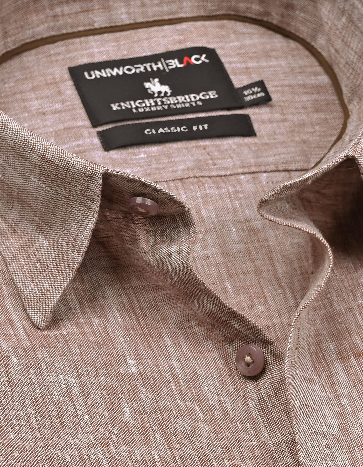 Plain L Brown Classic Fit Shirt FS2418-2RF-15