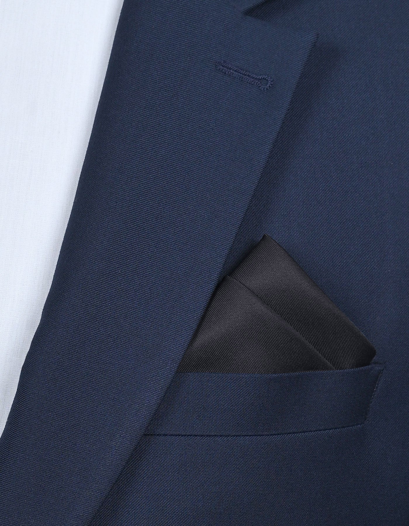 Black Plain Pocket Square