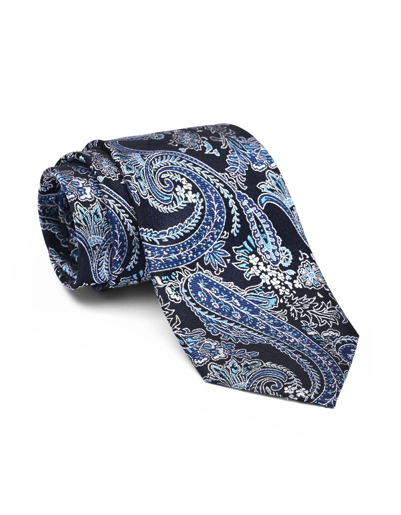 D Navy Floral Tie