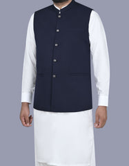 Navy Plain Waist Coat WC2501-5C-38