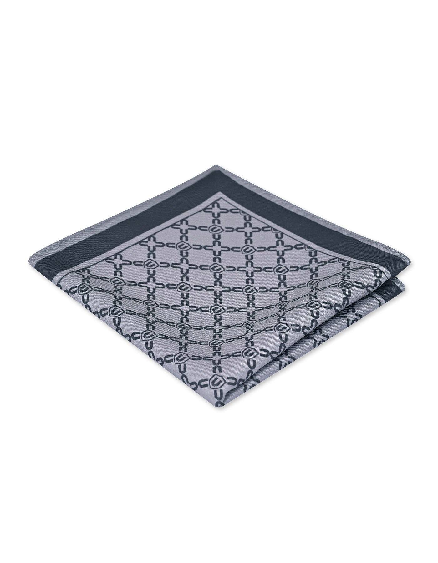Grey Geometric Pocket Square