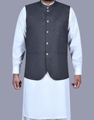 Charcoal Plain Waist Coat WC2519-6C-34