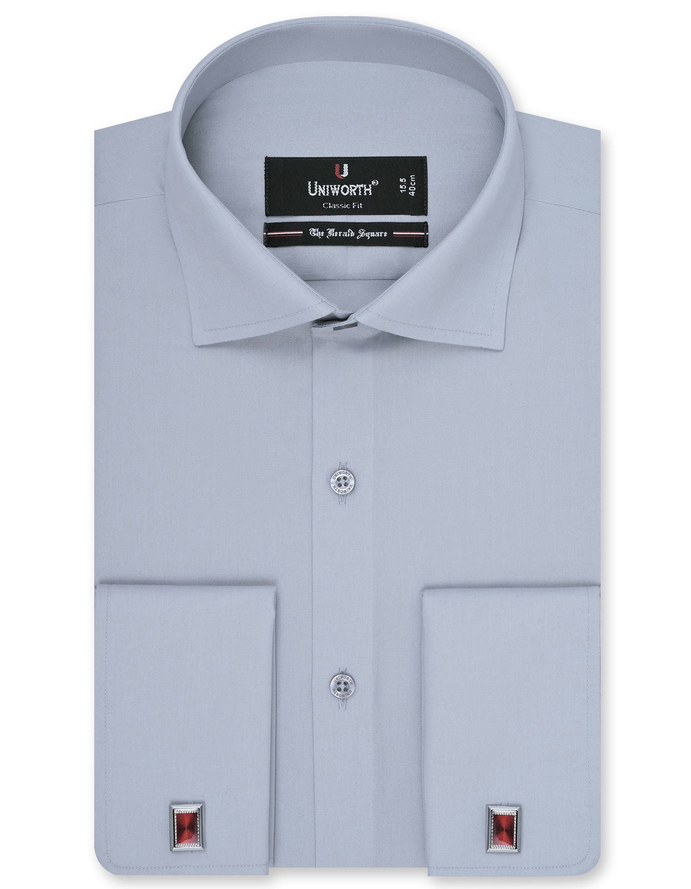 Plain Grey Classic Fit Shirt FS1312-3RD-14.5