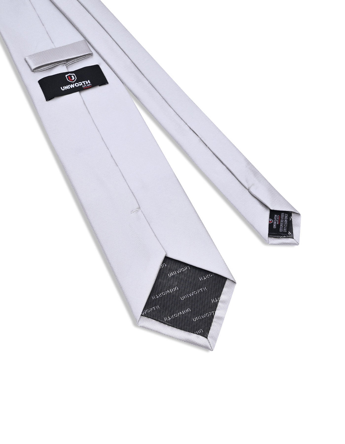 Silver Self Plain Tie