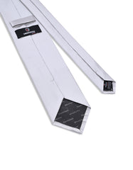 Silver Self Plain Tie