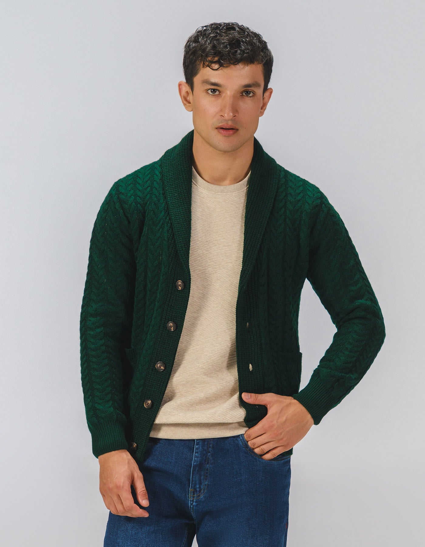 Green Texture Cardigan SFA2512-M