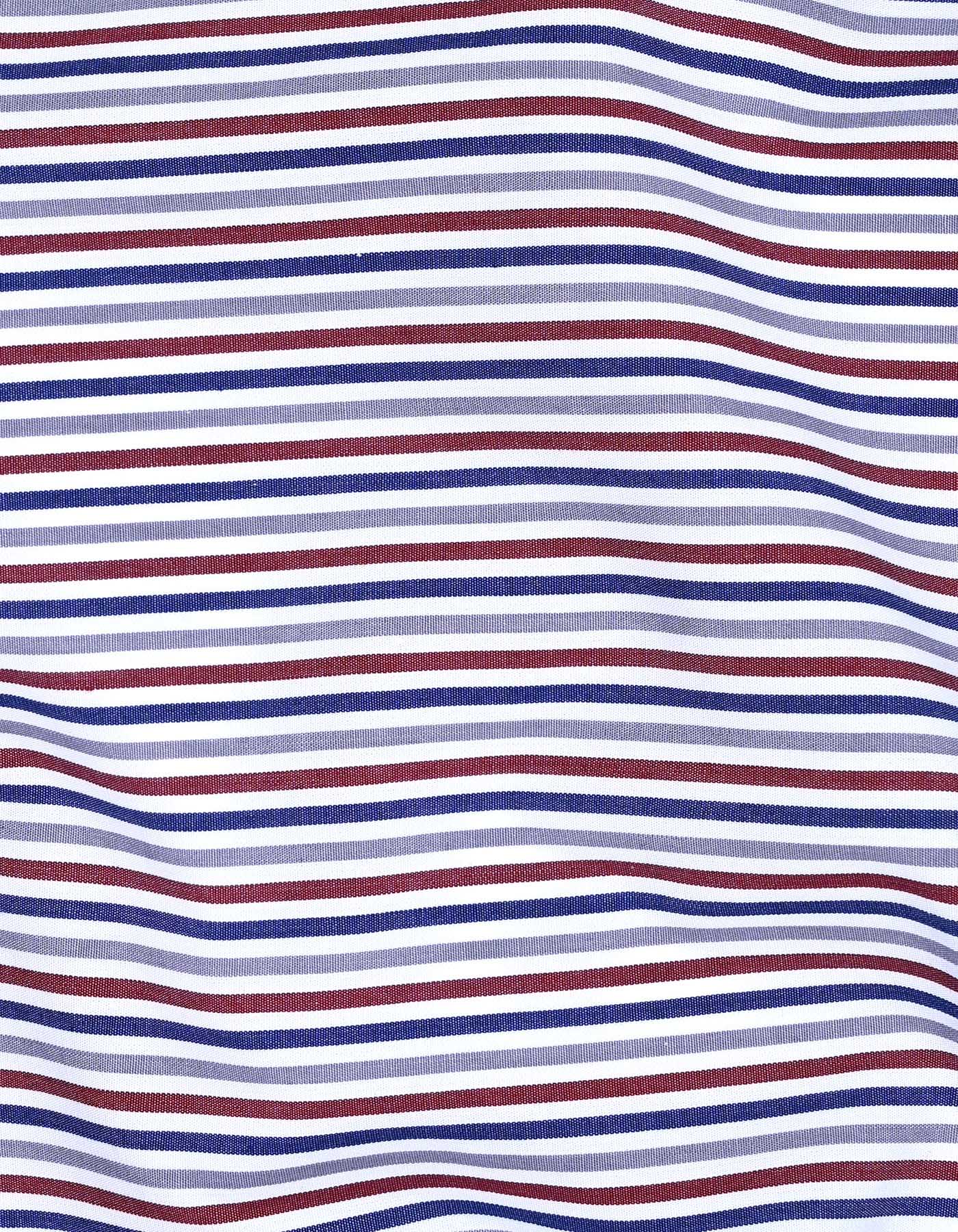 Stripe Maroon Classic Fit Shirt FS2878-2RF-16