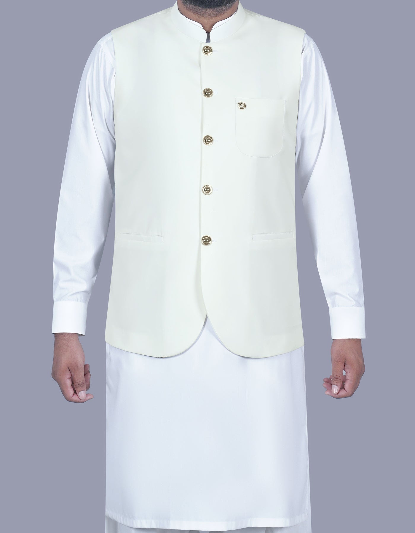 White Plain Waist Coat WC2519-2S-34