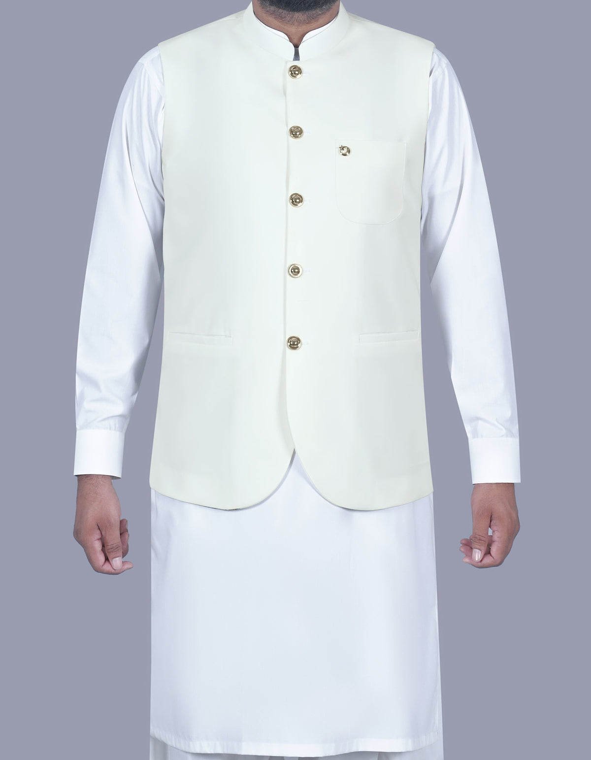 White Plain Waist Coat WC2519-2S-34