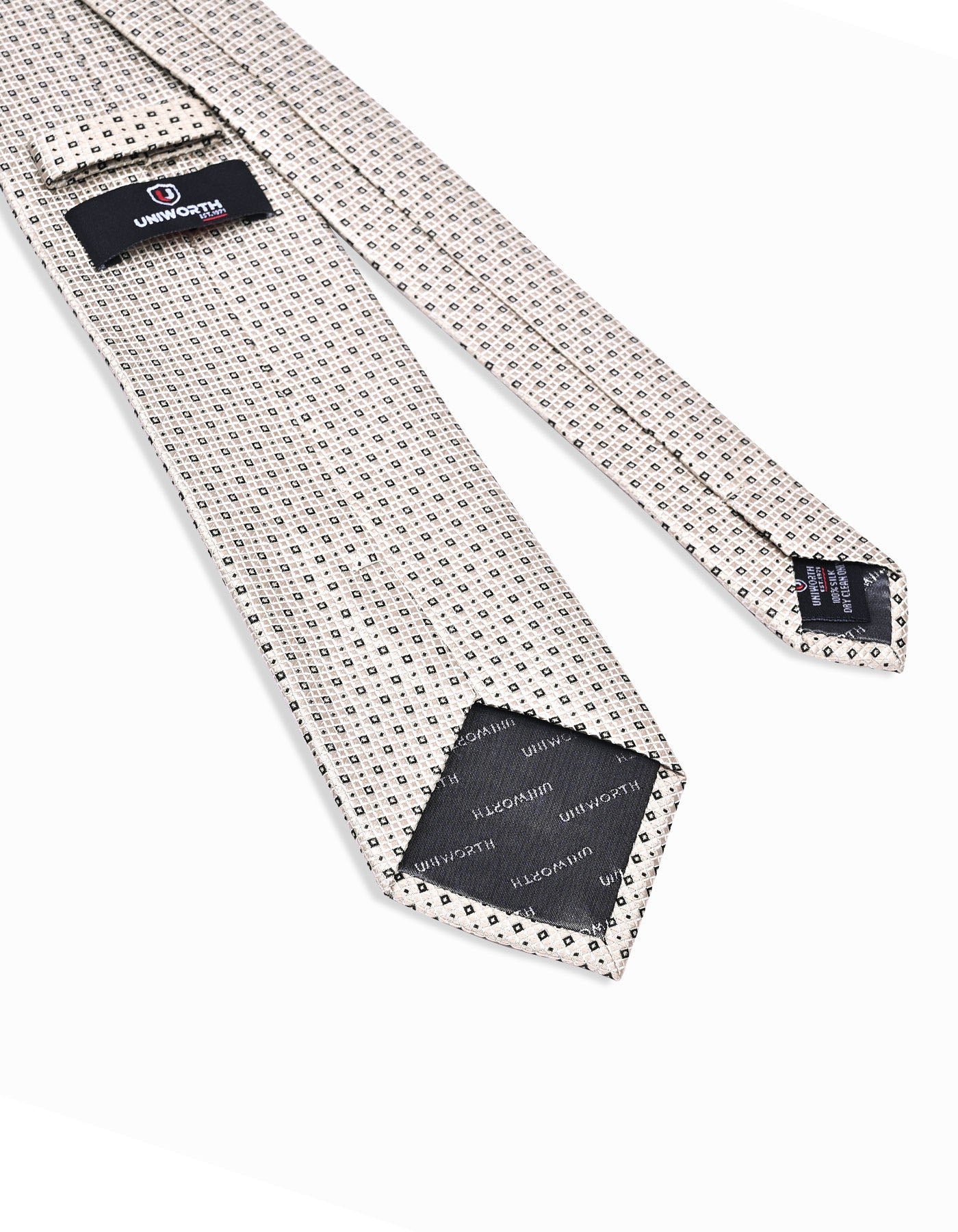L Beige Geometric Tie