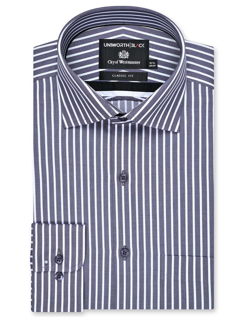 Grey Stripe Classic Fit Shirt