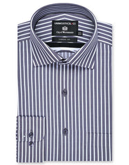 Stripe Grey Classic Fit Shirt FS2884-1RF-14.5