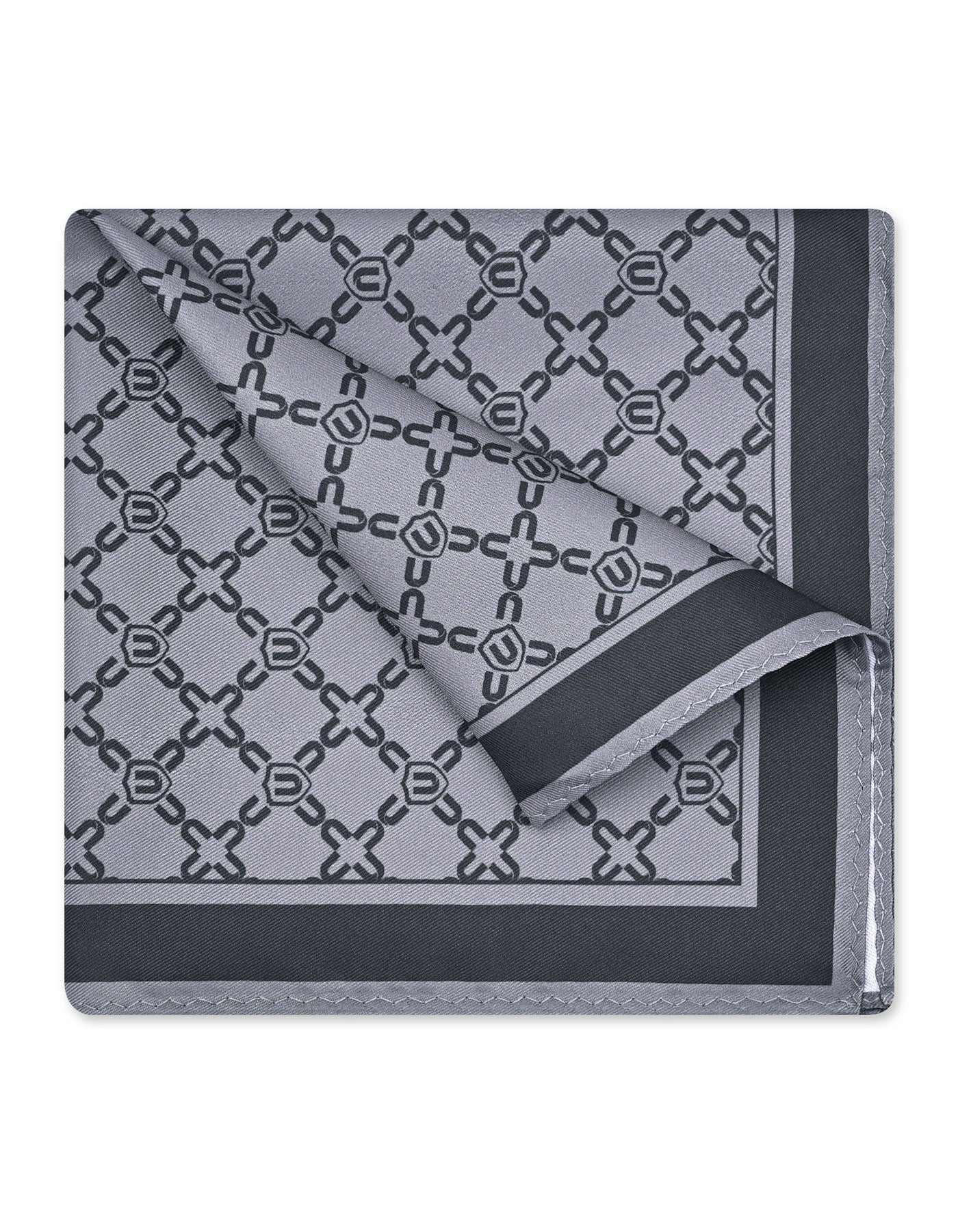 Grey Geometric Pocket Square