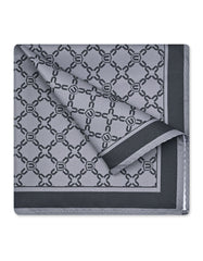 Grey Geometric Pocket Square