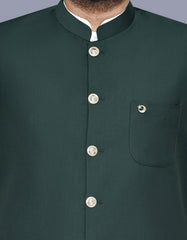 D Green Plain Waist Coat WC2519-1C-36