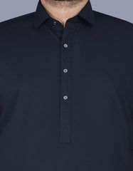 Navy Plain Kameez Shalwar KS2531R-S