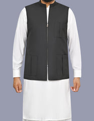 Black Plain Waist Coat WC2623S-34