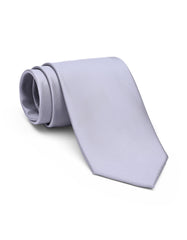 Silver Self Plain Tie