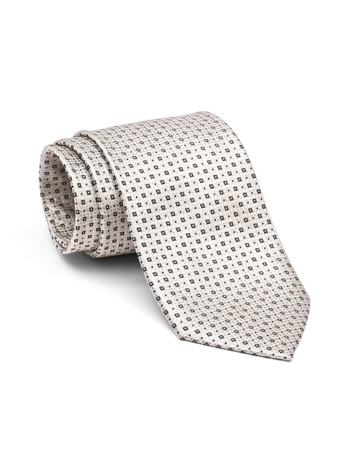 L Beige Geometric Tie