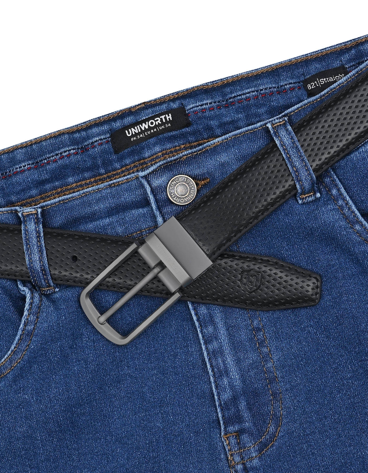 Formal Belt Premium Buckle Black BTP2505 Uniworth Double Side BTP2505-36