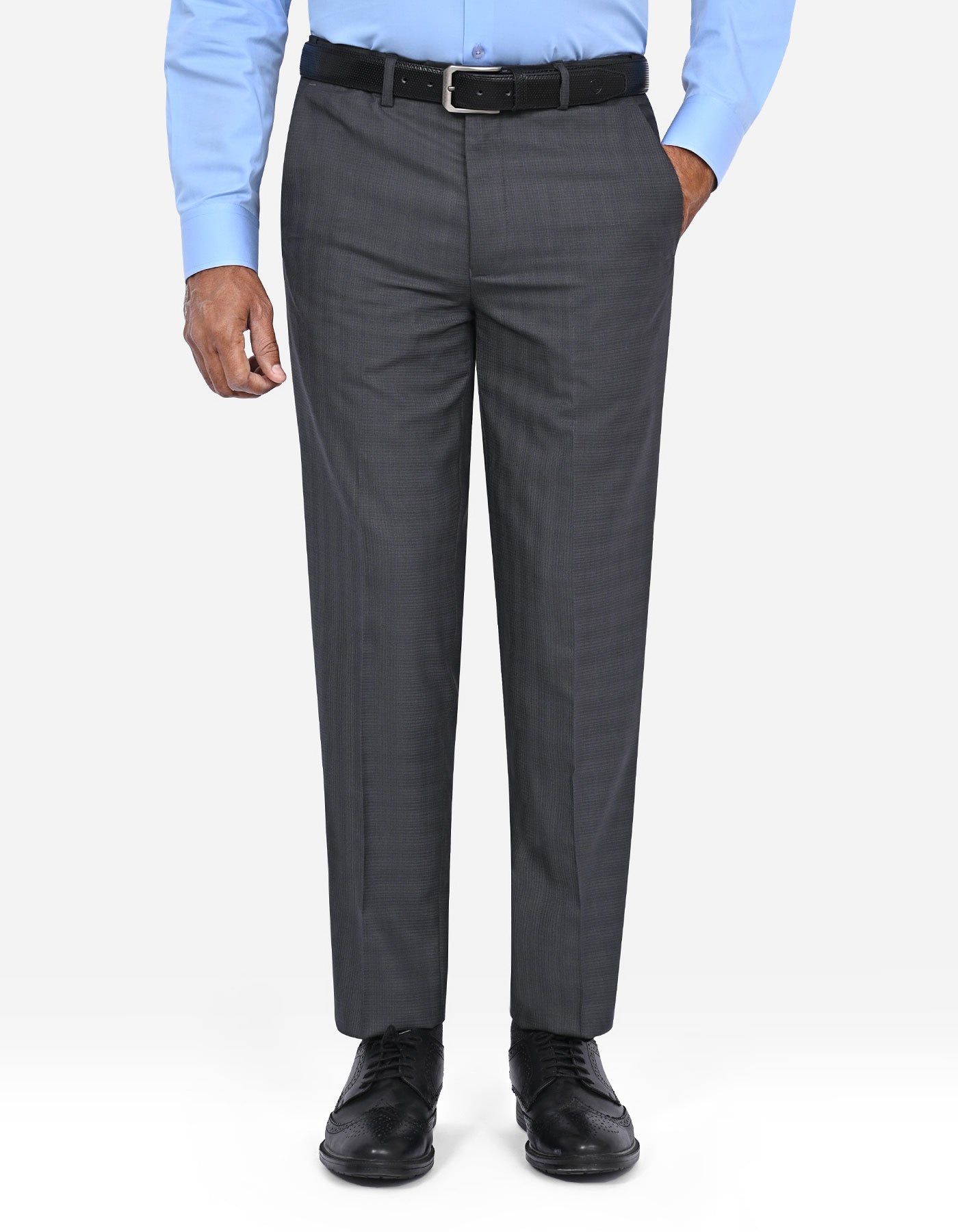 D Charcoal Plain Formal Trouser Smart Fit FT2701-1S-30