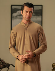 Khaki Texture Kameez Shalwar KS2502-1R-M