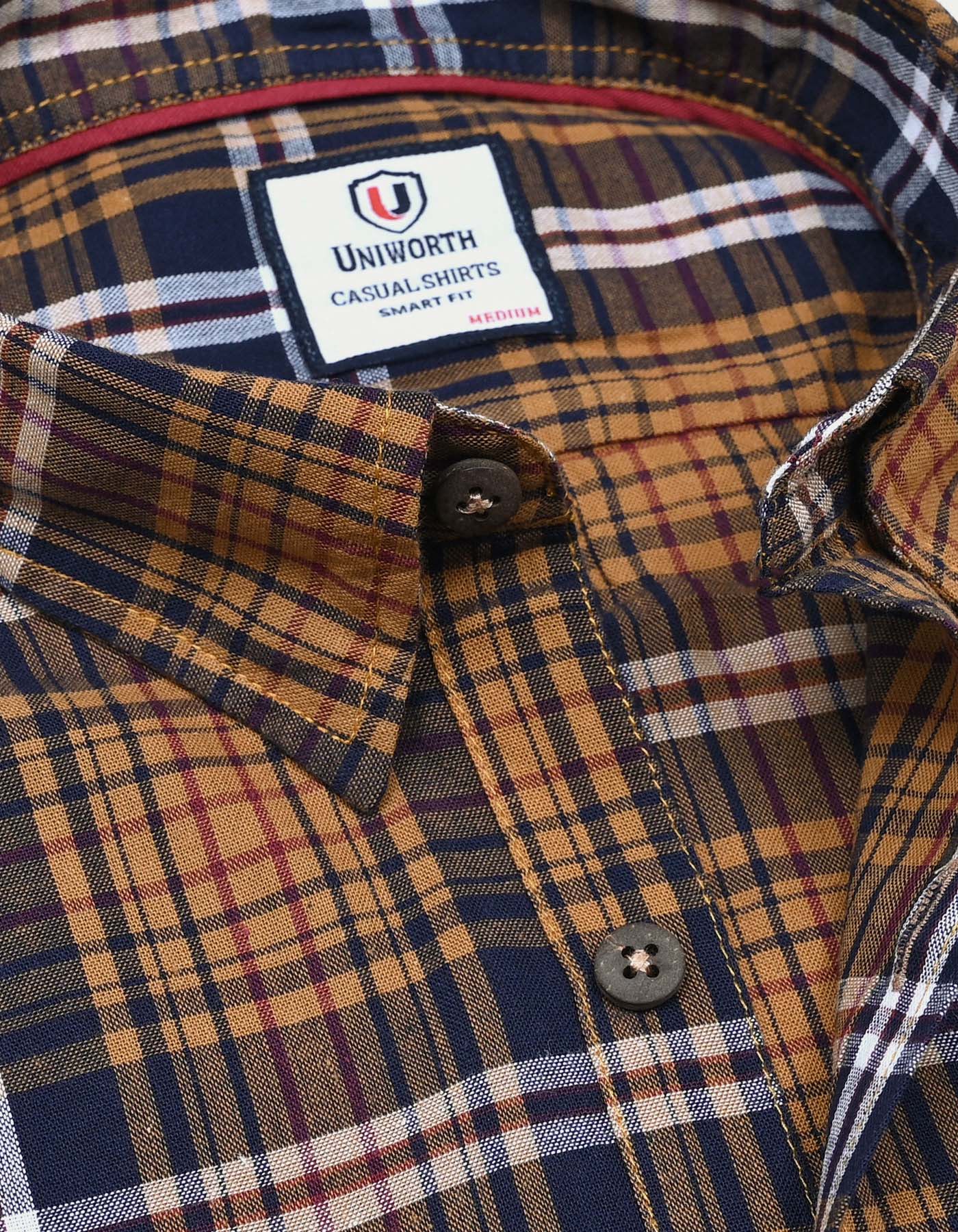 Navy/Mustard N/I Check Casual Shirt CS2365S-L