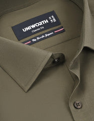 Plain Army Green Classic Fit Shirt FS1657-2RF-15