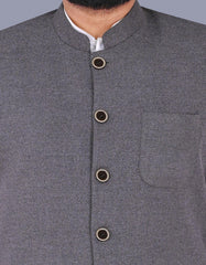 Grey Plain Waist Coat WC2381-12S-38