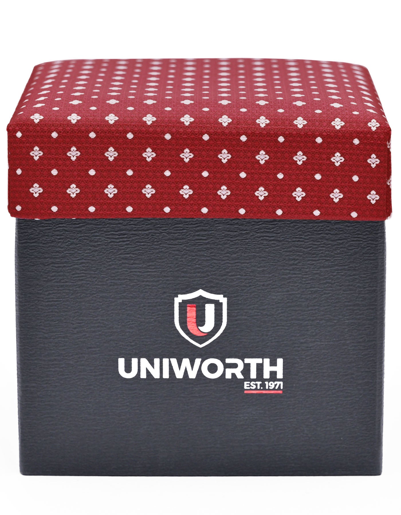 Maroon Geometric Cufflink Tie Set