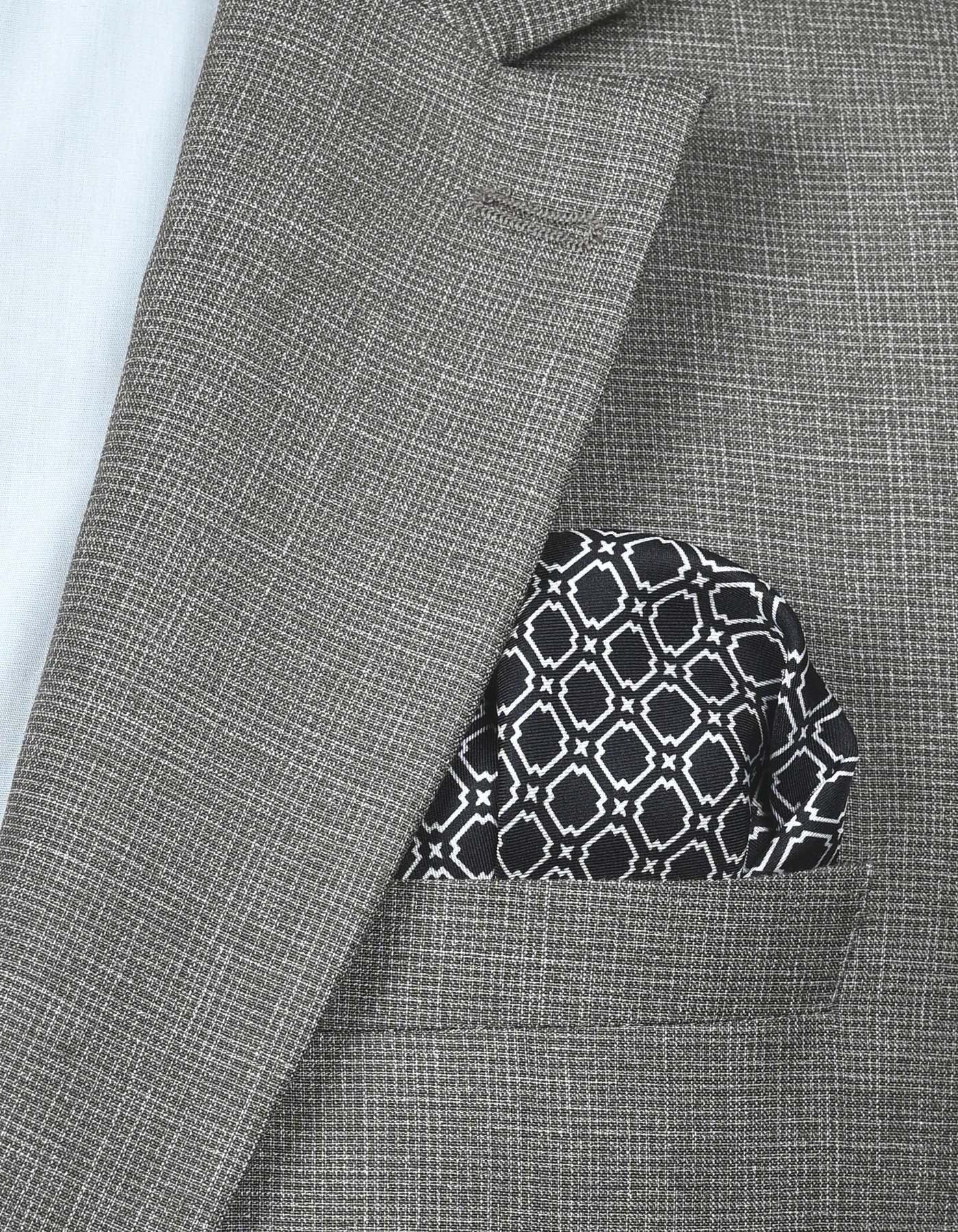 Black Dotted Pocket Square