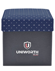 Navy Geometric Cufflink Tie Set