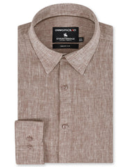 Plain L Brown Tailored Smart Fit Shirt FS2418-2SF-14.5