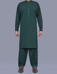 D Green Plain Kameez Shalwar KS2564R-XS