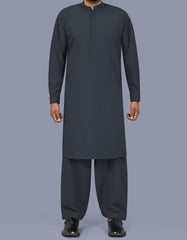 Charcoal Plain Kameez Shalwar KS26101R-XS
