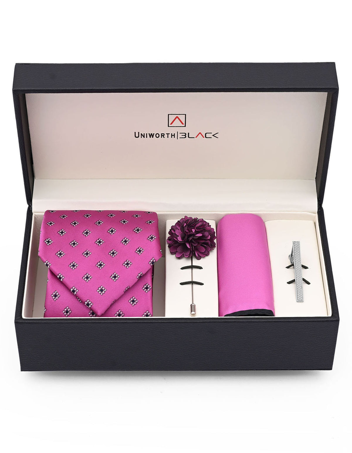 Magenta/Black Geometric Men Accessories Box
