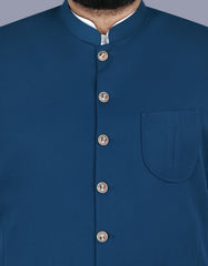 Blue Plain Waist Coat WC2517-4C-36