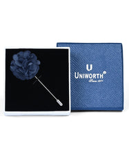 Navy Floral Coat Lapel Pin